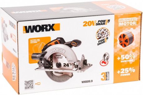 Купить Пила дисковая аккумуляторная WORX WX520.9 20V без акк и з/у фото №8
