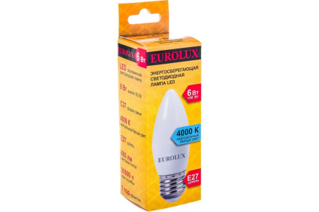 Купить Лампа LL-E-C37-6W-230-4K-E27  свеча  нейтр  Eurolux фото №3