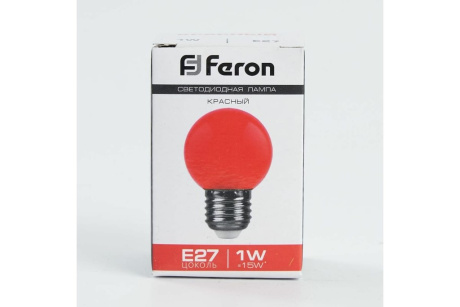 Купить Лампа LED LB-37 1W E27 красный  FERON фото №6