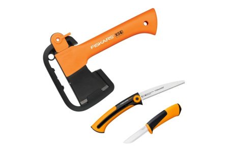 Купить Набор FISKARS: Топор X5 + пила + универсальный нож с точилкой 1057912 1057912 фото №1